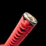 Red Color Katana,Japanese Samurai Katana Blue Heat Treated Blade Full Tang