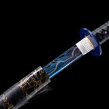 Handmade Katana,Japanese Style Samurai Lightning Engraving Blade Blue