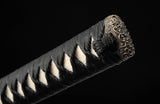Black Katana,Hand Forged Real Hamon Japanese Katana Full Tang Clay Tempered