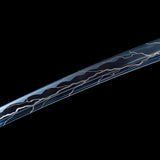 Handmade Katana,Blue Blade Japanese Samurai Katana Silvery Scabbard Full Tang