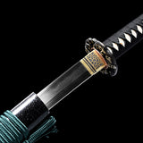 Handmade Samurai Swords Katana,Damascus Folded Steel Clay Tempered Blade Waves