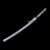 Handmade Katana,Blue Blade Japanese Samurai Katana Silvery Scabbard Full Tang