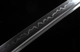 Black Katana,Hand Forged Real Hamon Japanese Katana Full Tang Clay Tempered