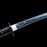 Handmade Katana,Japanese Style Samurai Sword Lightning Engraving Blade Blue