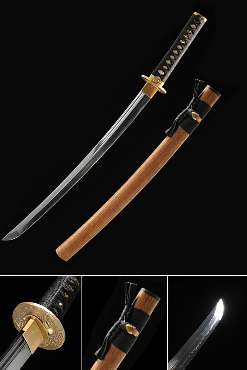 Highmade Wakizashi Clay Tempered Blade Wakizashi Rosewood Saya Samurai