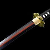Roronoa Zoro Shusui Katana,Japanese Samurai Replica Real Steel Full Tang Blade