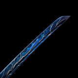 Handmade Katana,Japanese Style Samurai Lightning Engraving Blade Blue
