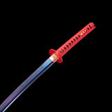 Red Color Katana,Japanese Samurai Katana Blue Heat Treated Blade Full Tang