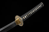 Black Katana,Hand Forged Real Hamon Japanese Katana Full Tang Clay Tempered
