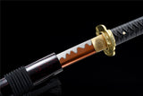 Real Katana,Classic Leather Ito Red Japanese Katana Brass Tsuba