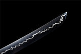 Fully Hand Katana Lightning Hamons Japanese Samurai Katana Black Blade Musashi