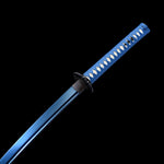 Handmade Japanese Katana Sword High Carbon Steel With Blue Blade And Scabbard