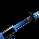 Handmade Japanese Katana Sword High Carbon Steel With Blue Blade And Scabbard