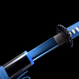 Handmade Japanese Katana Sword High Carbon Steel With Blue Blade And Scabbard