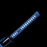 Handmade Japanese Katana Sword High Carbon Steel With Blue Blade And Scabbard