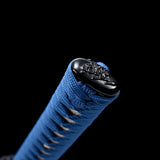Handmade Japanese Katana Sword High Carbon Steel With Blue Blade And Scabbard