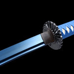 Handmade Japanese Katana Sword High Carbon Steel With Blue Blade And Scabbard