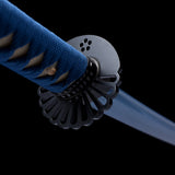Handmade Japanese Katana Sword High Carbon Steel With Blue Blade And Scabbard