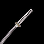 White Katana,Samurai Katana Manganese Steel Engraving White Scabbard