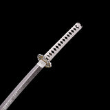 White Katana,Samurai Katana Manganese Steel Engraving White Scabbard