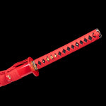 Red Color Katana,Japanese Samurai Katana Blue Heat Treated Blade Full Tang