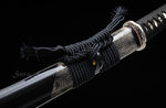 Traditional Japanese Samurai Katana Folded Steel Clay Tempered Silvery