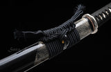 Traditional Japanese Samurai Katana Folded Steel Clay Tempered Silvery