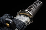 Handmade Short Tanto Folded Damascus Steel High Grade Scabbard