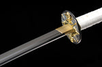 White Katana,High Carbon Steel Japanese Katana Practice White Scabbard