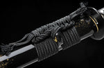 Handmade Folded Steel Katana Clay Tempered With Handle Leather Ito Full Tang