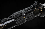 Handmade Folded Steel Katana Clay Tempered With Handle Leather Ito Full Tang
