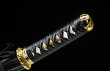 Japanese Tanto,High Carbon Steel Short Tanto Japanese Blade Golden Bamboo