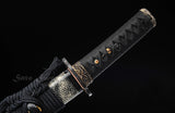 Handmade Tanto,Folded Damasus Steel With Clay Tempered Blade Tanto