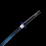 Handmade Katana,Japanese Style Samurai Sword Lightning Engraving Blade Blue