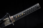 Handmade Samurai Swords,Folded Damasus Wakizashi Clay Tempered High Grade Katana