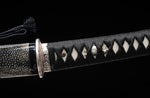 Traditional Japanese Samurai Katana Folded Steel Clay Tempered Silvery