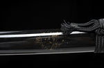 Handmade Folded Steel Katana Clay Tempered With Handle Leather Ito Full Tang
