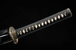 Black Katana,Hand Forged Real Hamon Japanese Katana Full Tang Clay Tempered