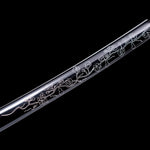 Handmade Katana,Real Japanese Samurai Katana Engraving Design Black Blade