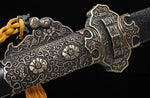 Chinese JIAN Damascus Folded Steel Tang Dynasty Straight Jian