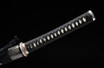 Traditional Japanese Samurai Katana Folded Steel Clay Tempered Silvery