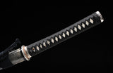 Traditional Japanese Samurai Katana Folded Steel Clay Tempered Silvery