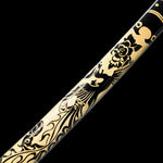 Hand Forged Katana High Carbon Steel With Clay Tempered Engraving Scabbard