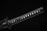 Handmade Folded Steel Katana Clay Tempered With Handle Leather Ito Full Tang