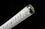 White Katana,High Carbon Steel Japanese Katana Practice White Scabbard