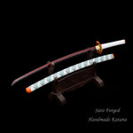 Demon Slayer Anime Swords Katana Rengoku Kyoujurou,Japanese Samurai Cosplay Replica Real Steel