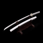 White Katana,Samurai Katana Manganese Steel Engraving White Scabbard