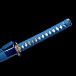 Blue Katana,Forging Samurai Katana Blue Engraving Japanese Style Hand Forged