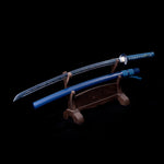 Blue Katana,Forging Samurai Katana Blue Engraving Japanese Style Hand Forged