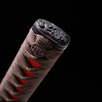 Brown Katana,Handmade Samurai Manganese Steel Engraving Pattern Katana